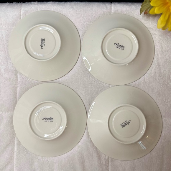 Set Of 4 Vintage Formalities By Baum Brothers Fruit Footed Cups & Saucer Set EVC - Picture 7 of 15